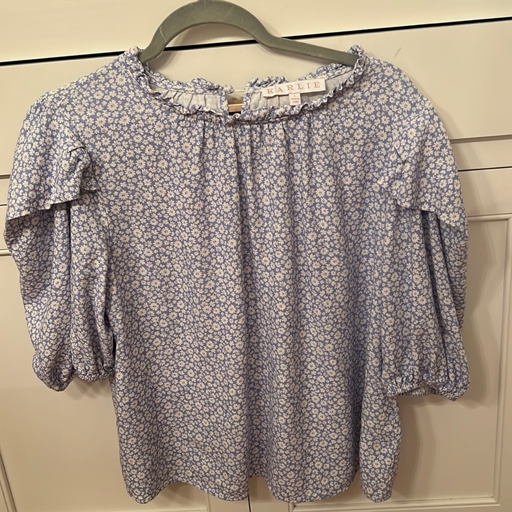 Karlie blue and white top